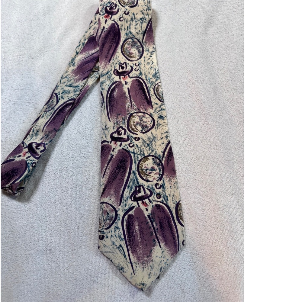 The Beatles Nowhere Man Silk Tie Manhattan Menswear Purple 1966 Vintage